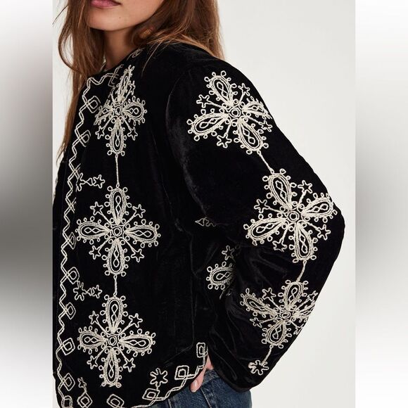 Free People Mia Jacket Black Combo NWOT - Picture 3 of 7